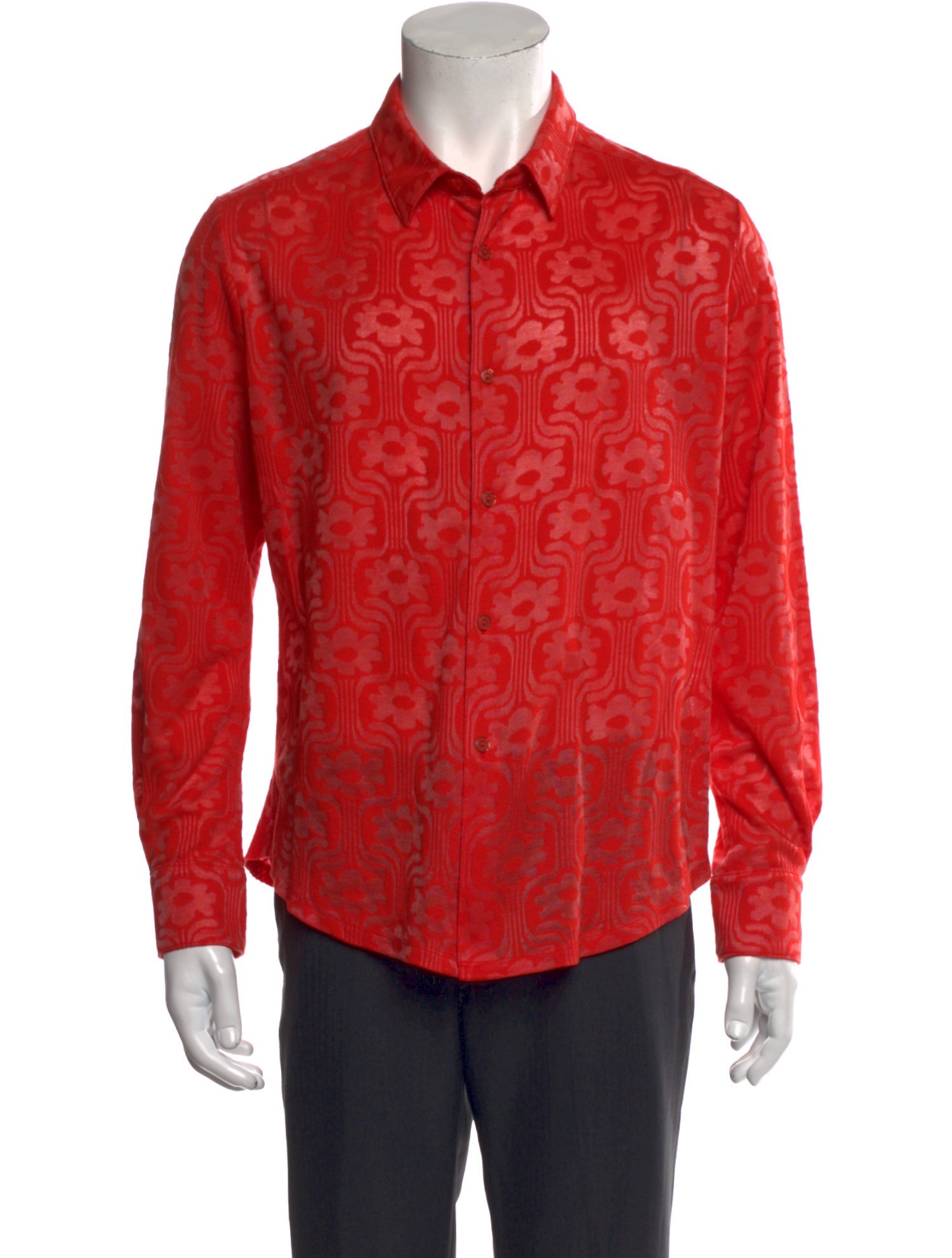 Eckhaus Latta Floral Print Long Sleeve Shirt