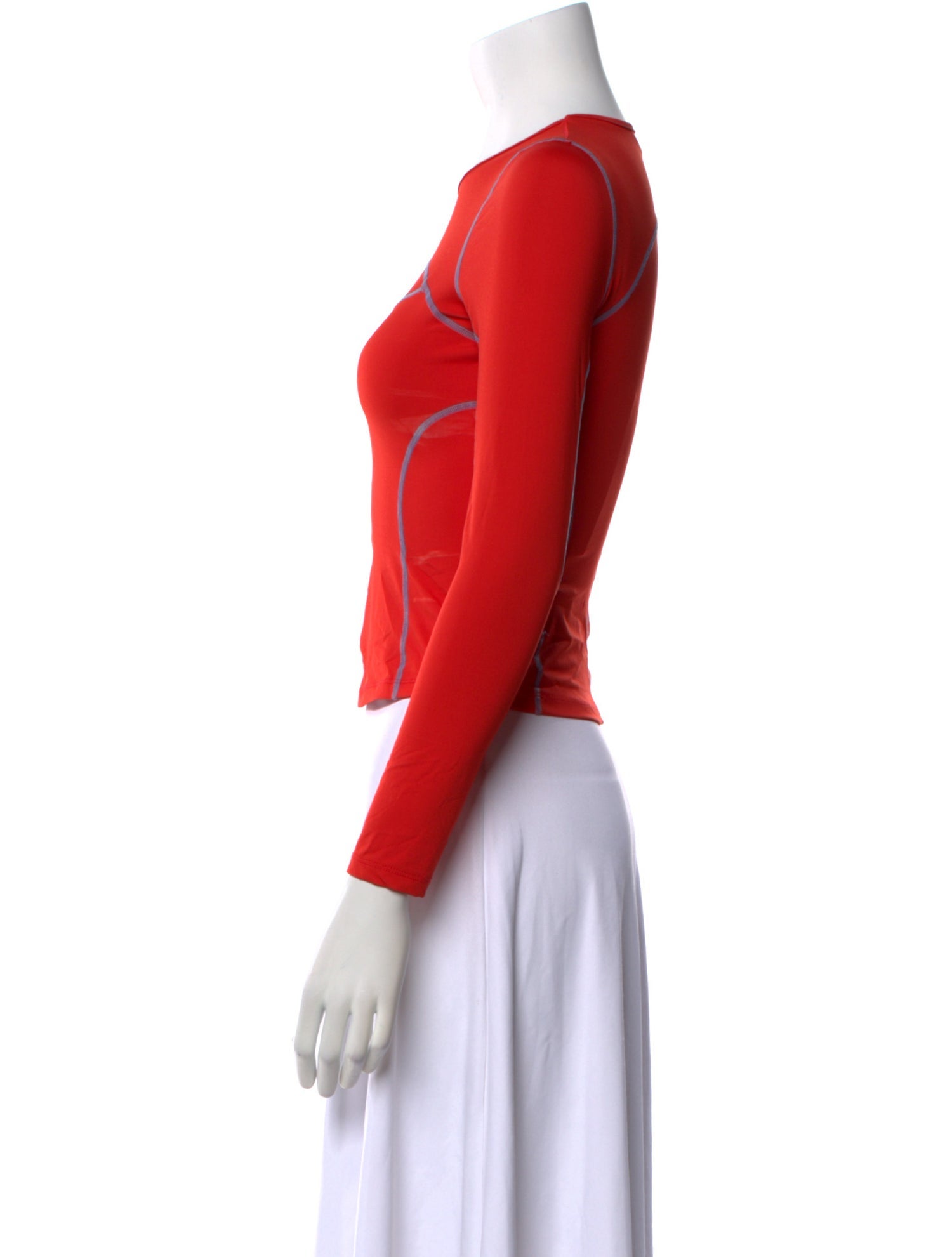 Eckhaus Latta Crew Neck Long Sleeve Crop Top