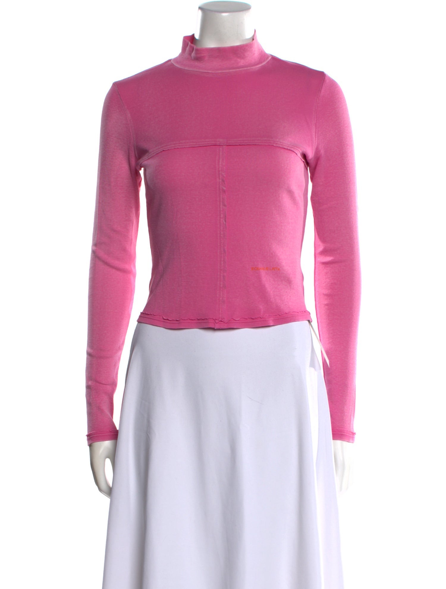 Eckhaus Latta Mock Neck Long Sleeve Crop Top