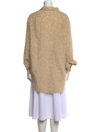 Eckhaus Latta Mock Neck Long Sleeve Button-Up Top