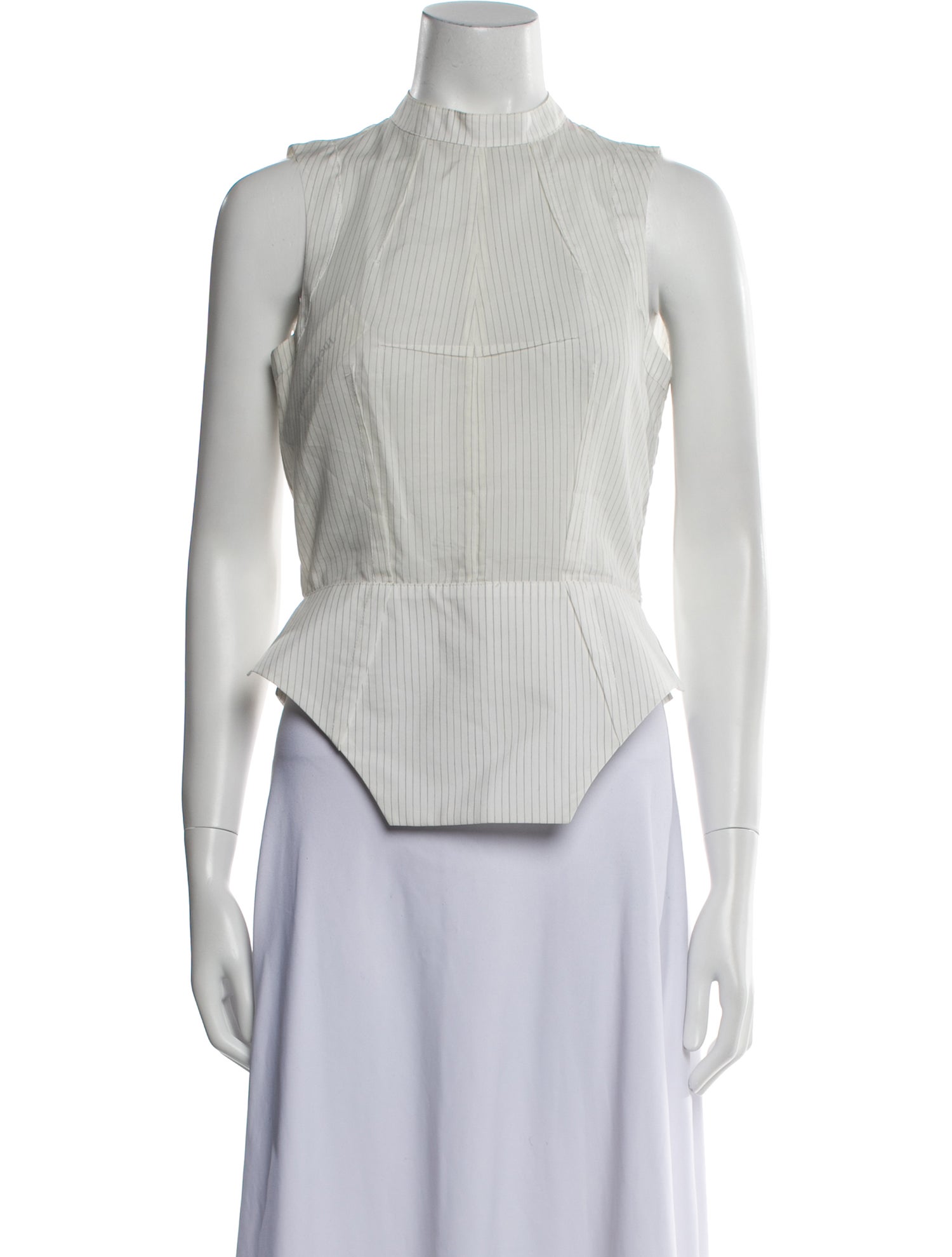 Eckhaus Latta Mock Neck Sleeveless Crop Top