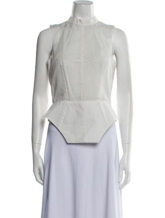 Eckhaus Latta Mock Neck Sleeveless Crop Top