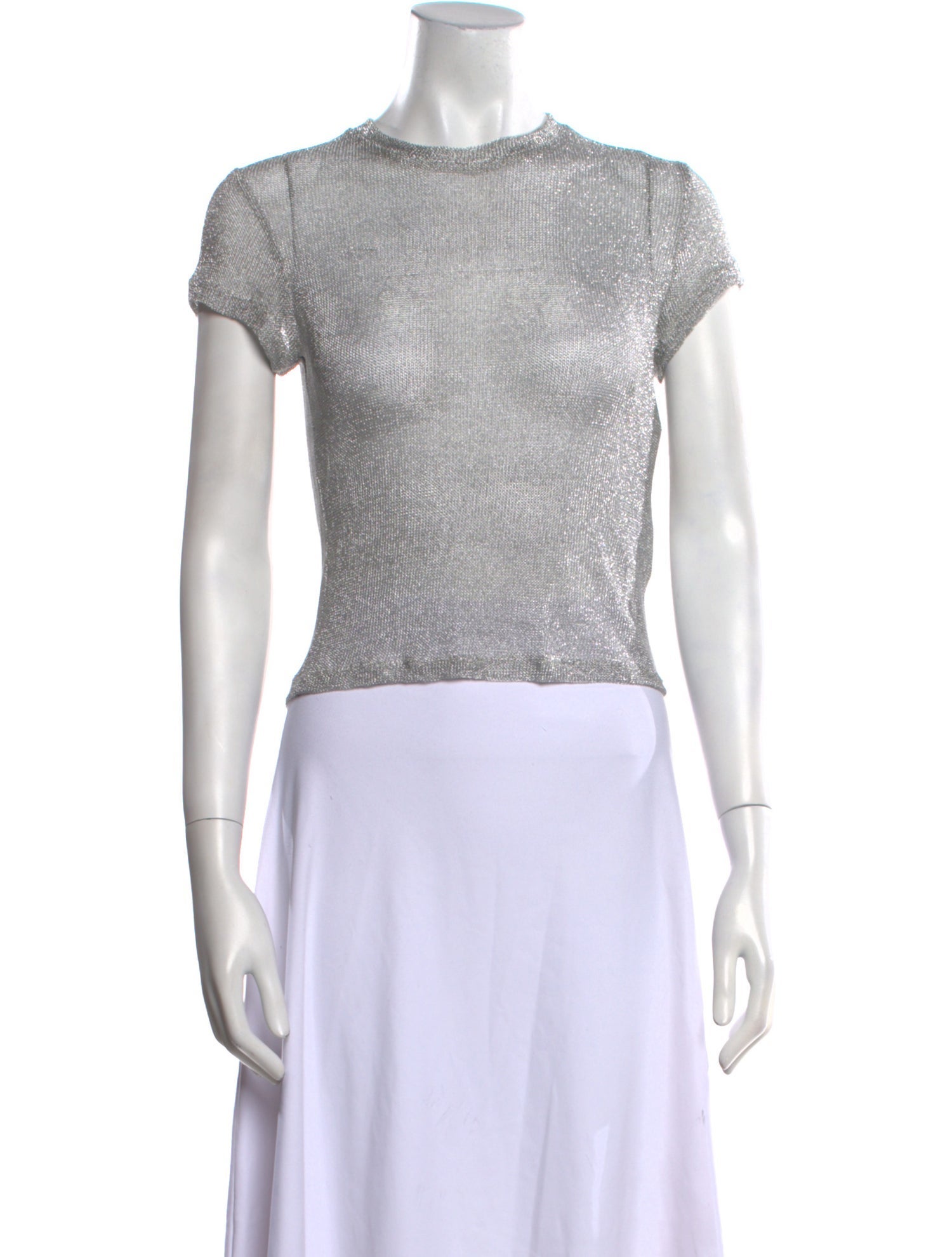 Eckhaus Latta Crew Neck Short Sleeve Crop Top