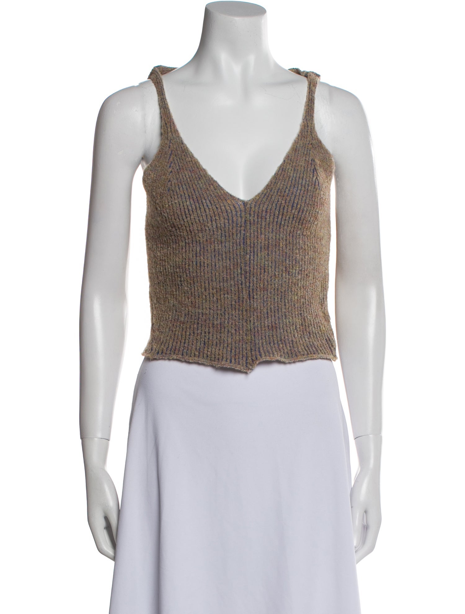Eckhaus Latta Wool V-Neck Crop Top