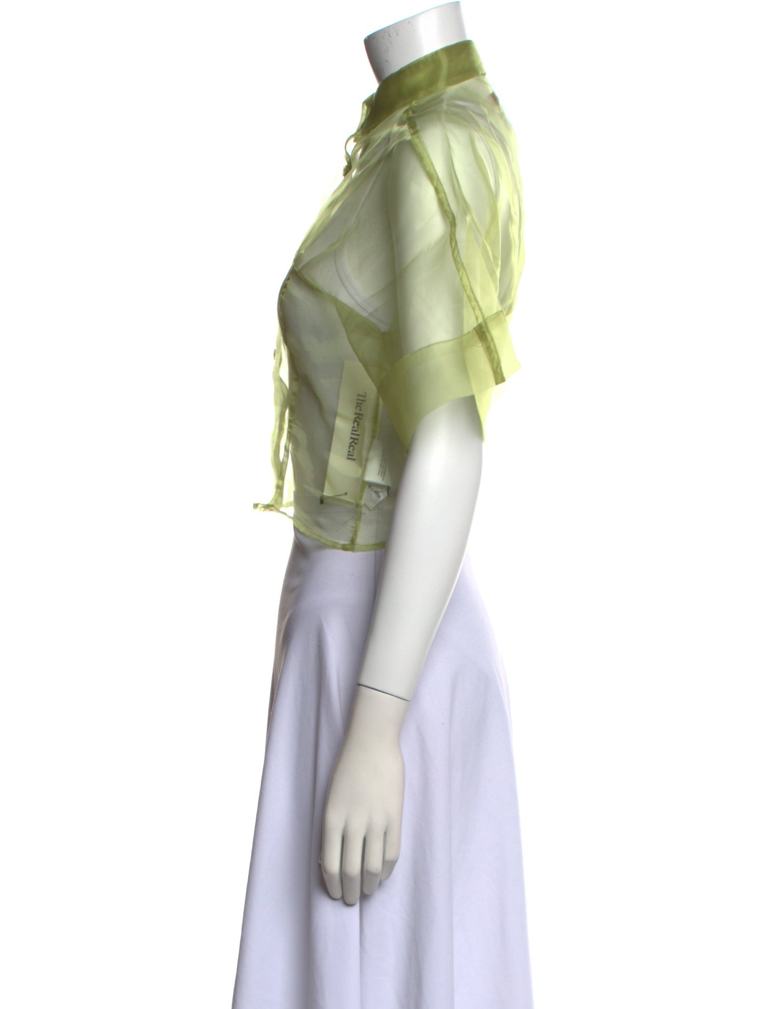 Eckhaus Latta Mock Neck Short Sleeve Crop Top