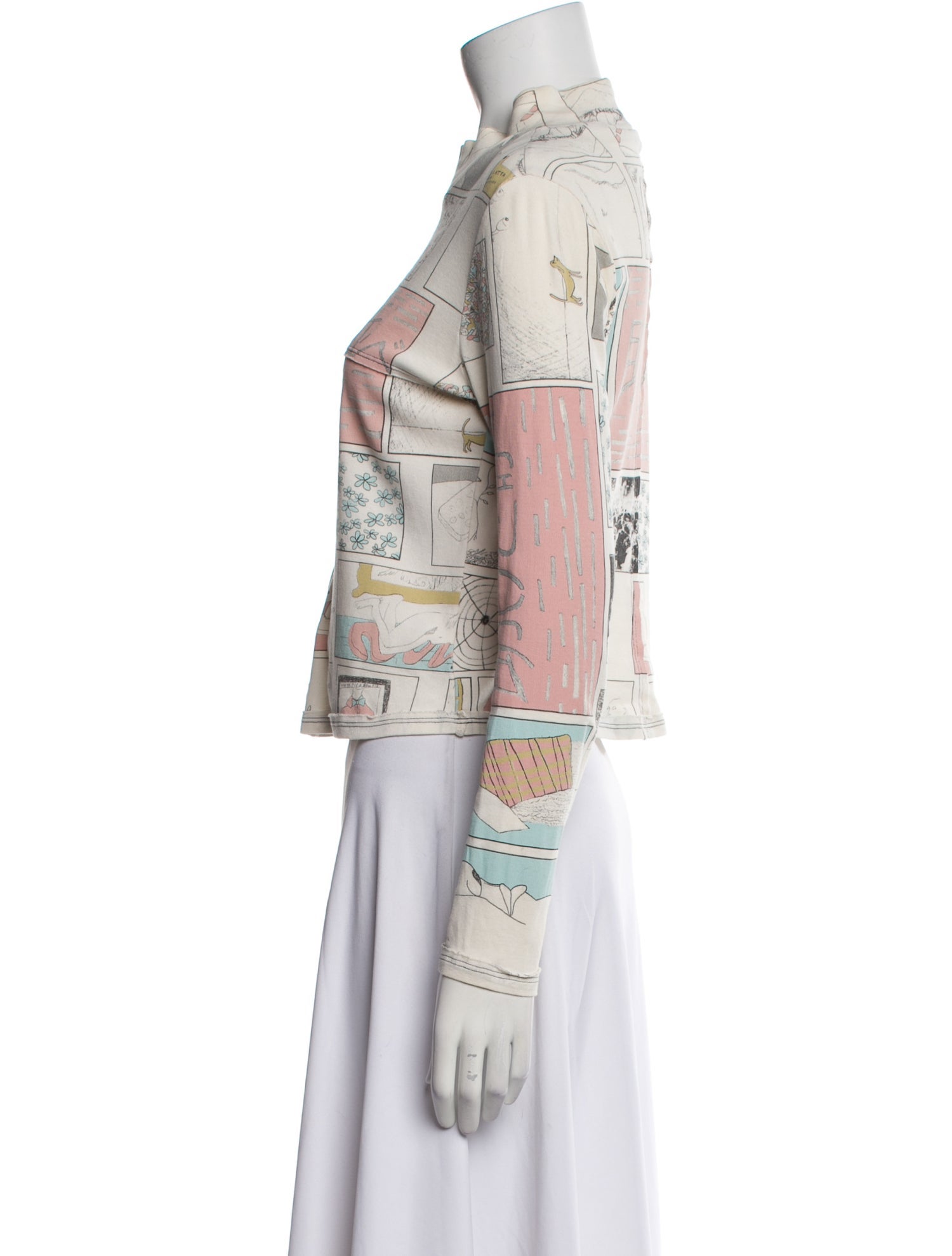 Eckhaus Latta Printed Mock Neck Top