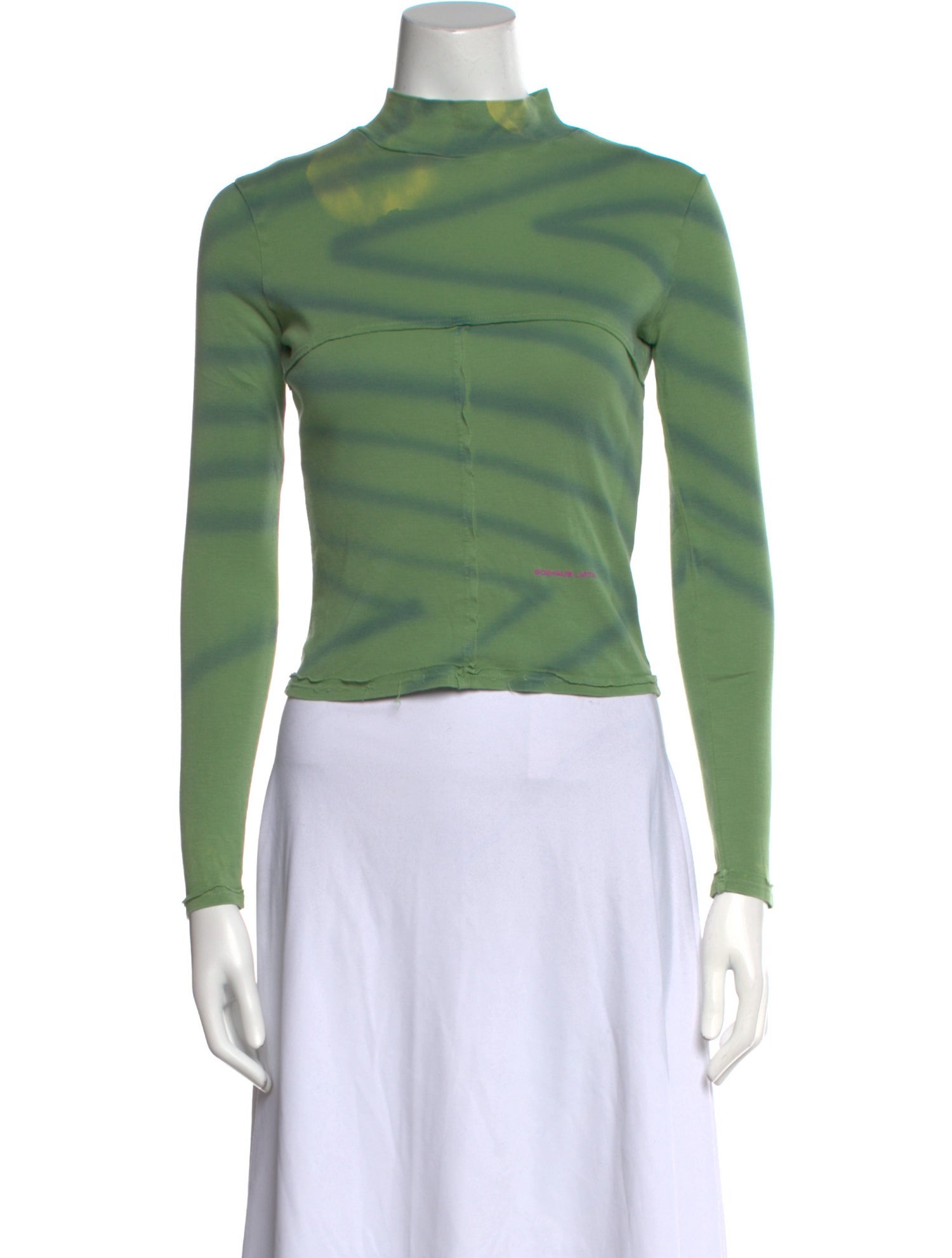 Eckhaus Latta Striped Mock Neck Crop Top