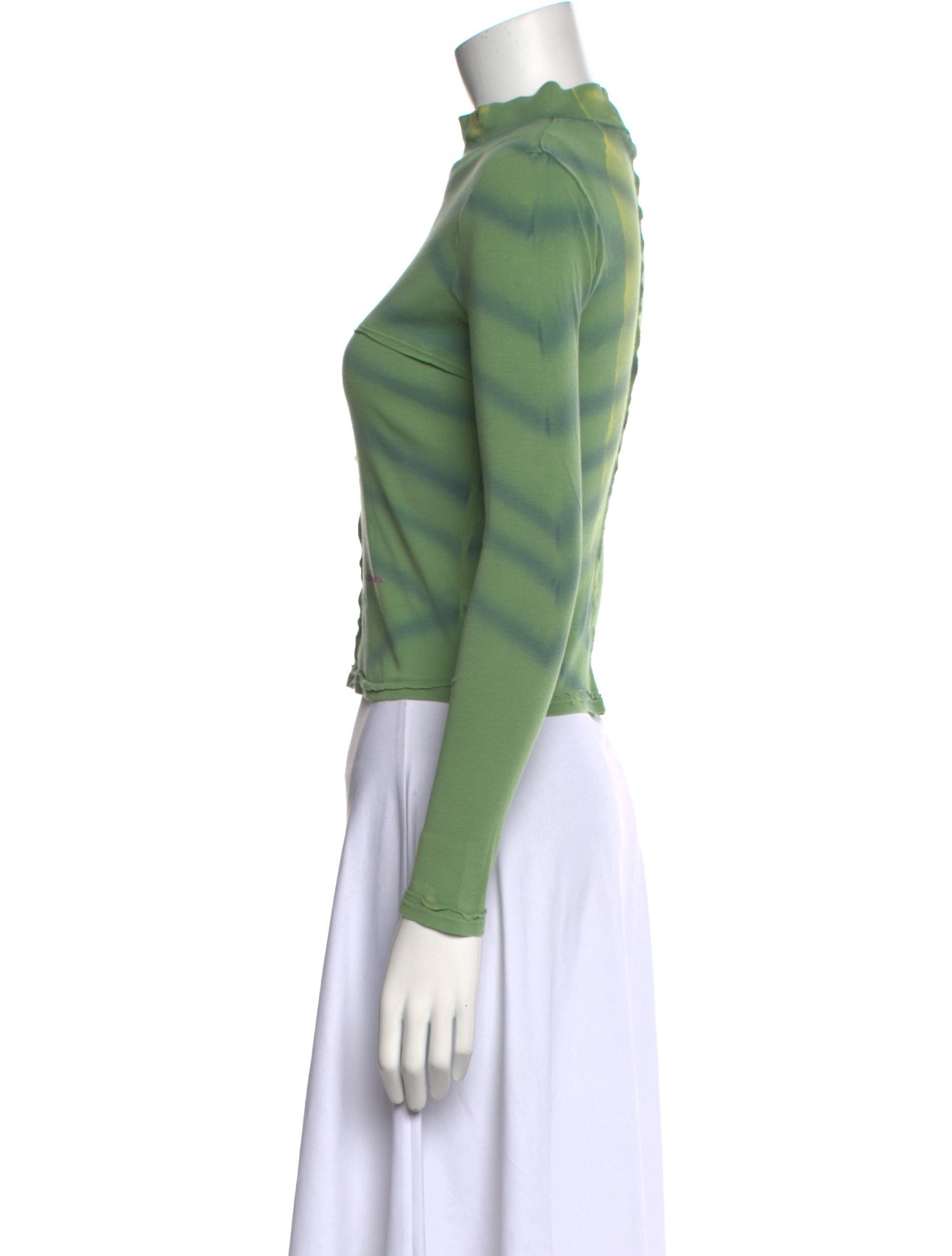 Eckhaus Latta Striped Mock Neck Crop Top