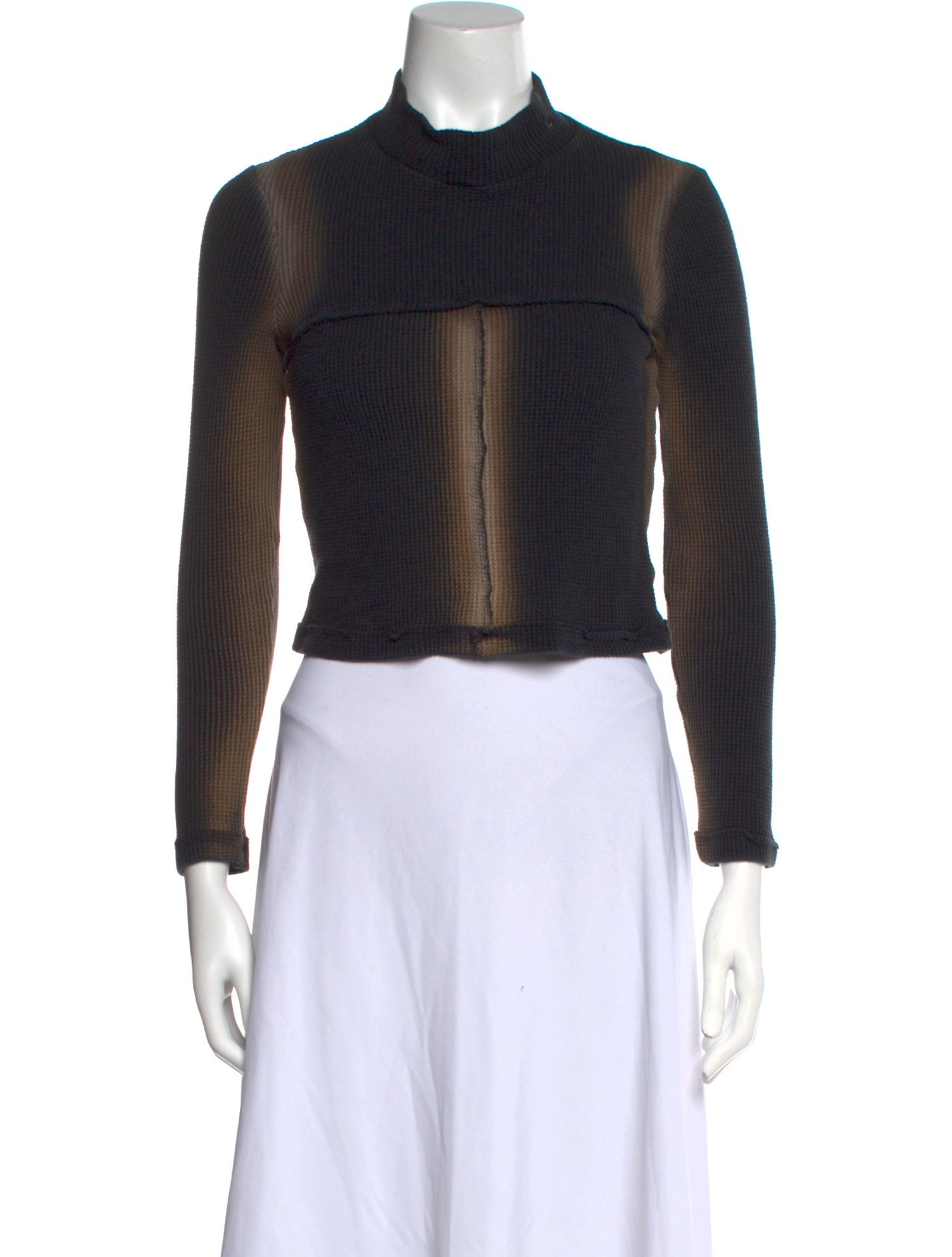 Eckhaus Latta Mock Neck Long Sleeve Crop Top