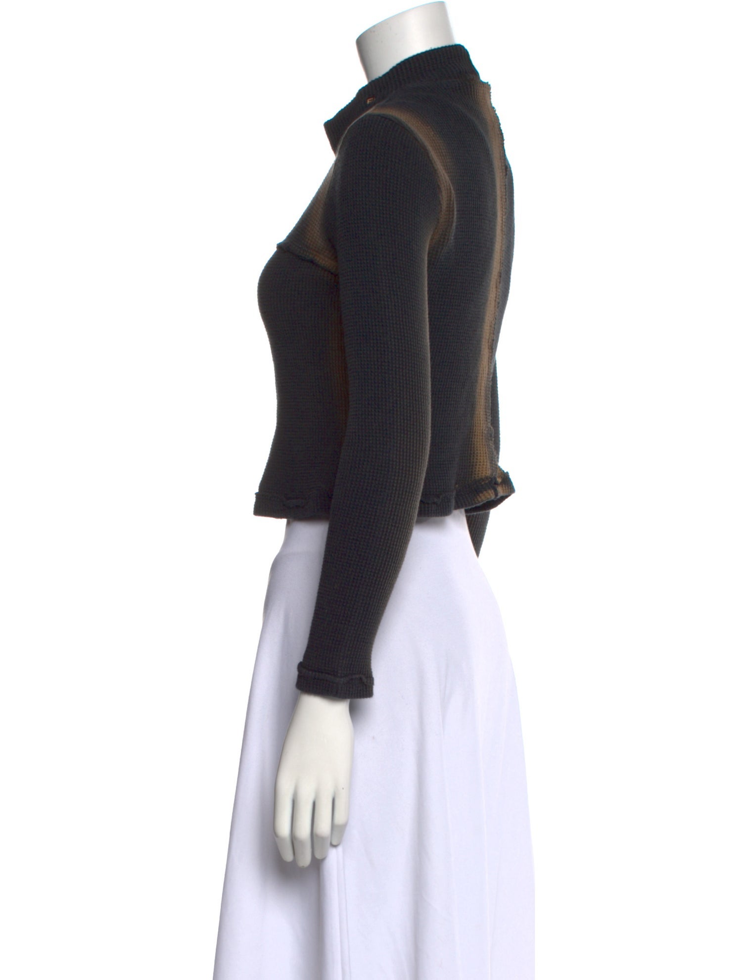 Eckhaus Latta Mock Neck Long Sleeve Crop Top