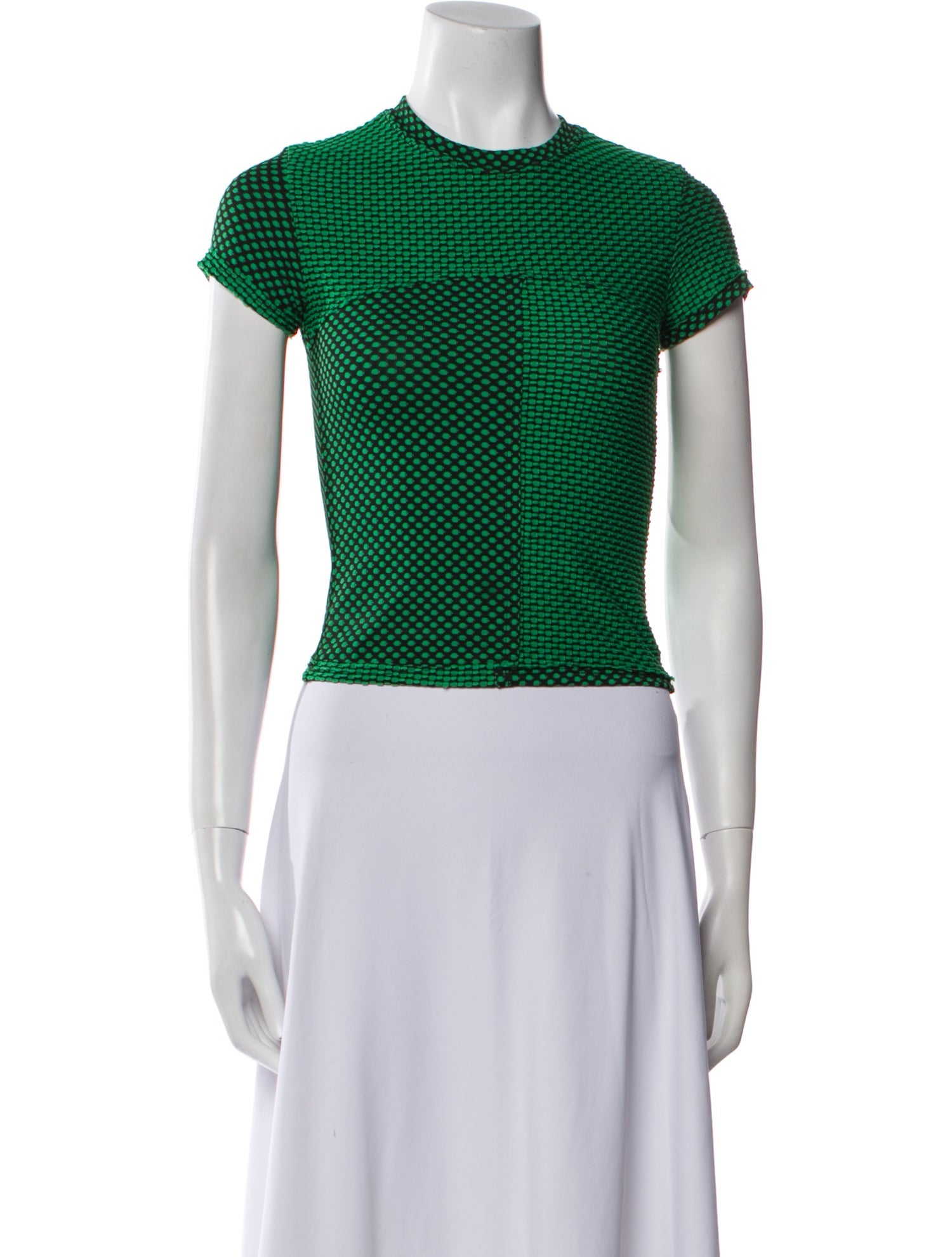 Eckhaus Latta Printed Crew Neck Crop Top