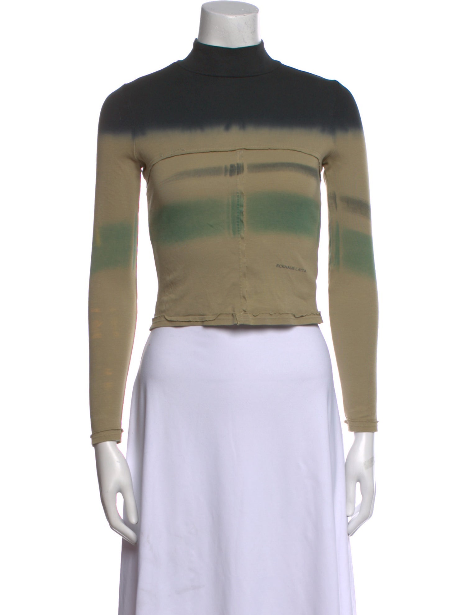 Eckhaus Latta Striped Mock Neck Crop Top