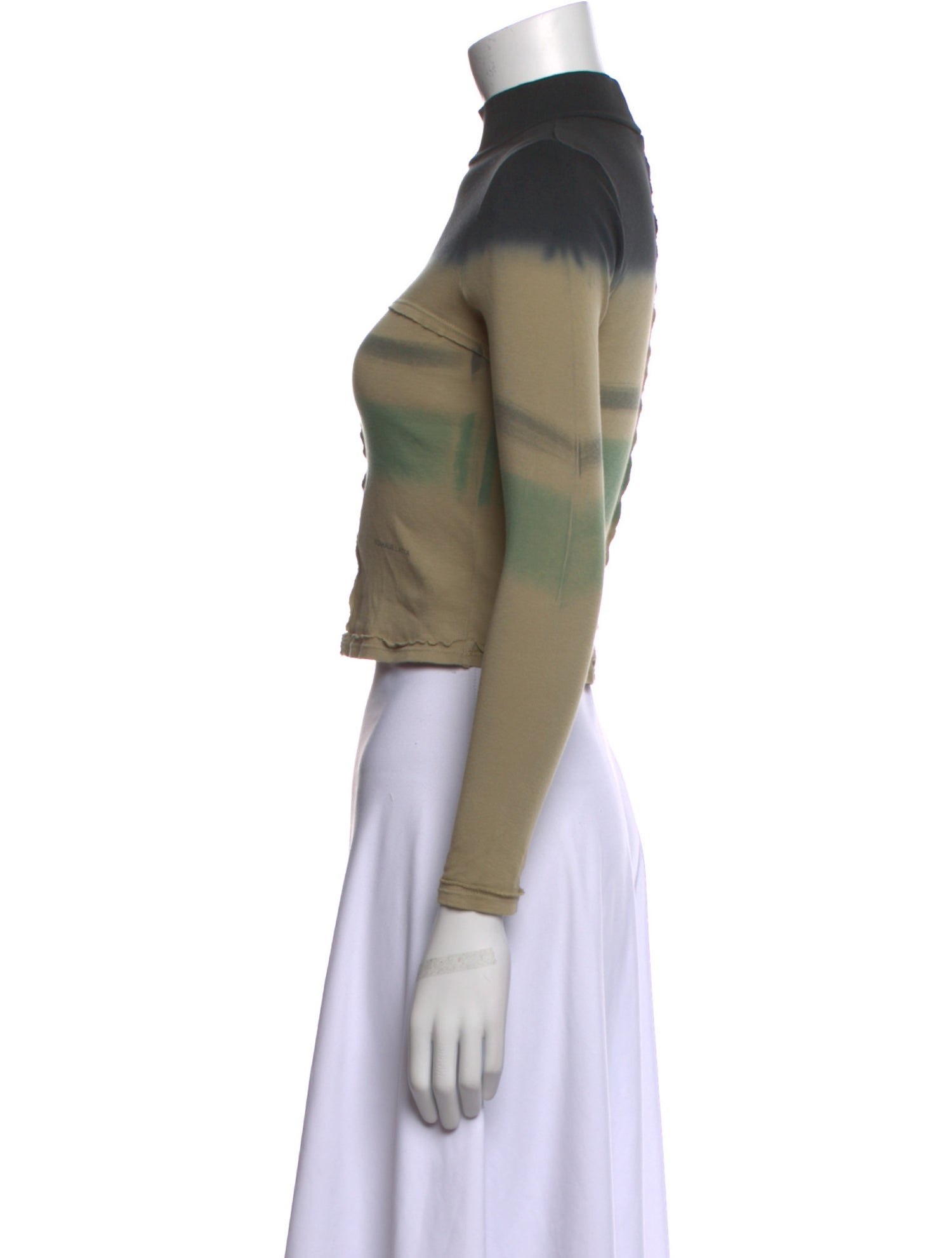 Eckhaus Latta Striped Mock Neck Crop Top