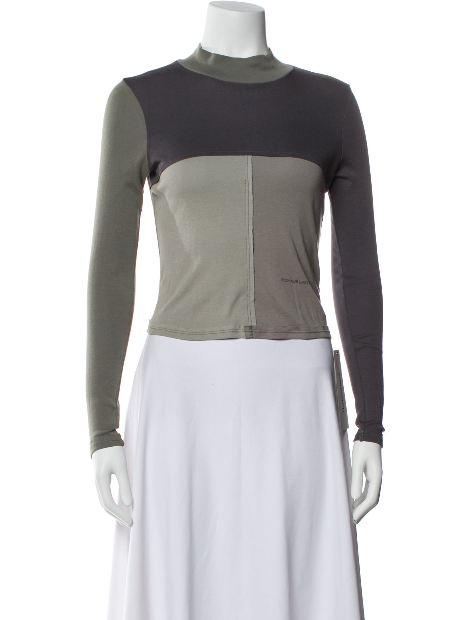 Eckhaus Latta Mock Neck Long Sleeve Crop Top