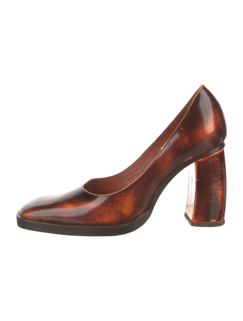 Eckhaus Latta Leather Animal Print Pumps
