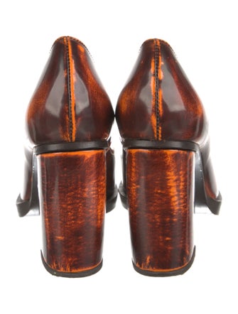 Eckhaus Latta Leather Animal Print Pumps