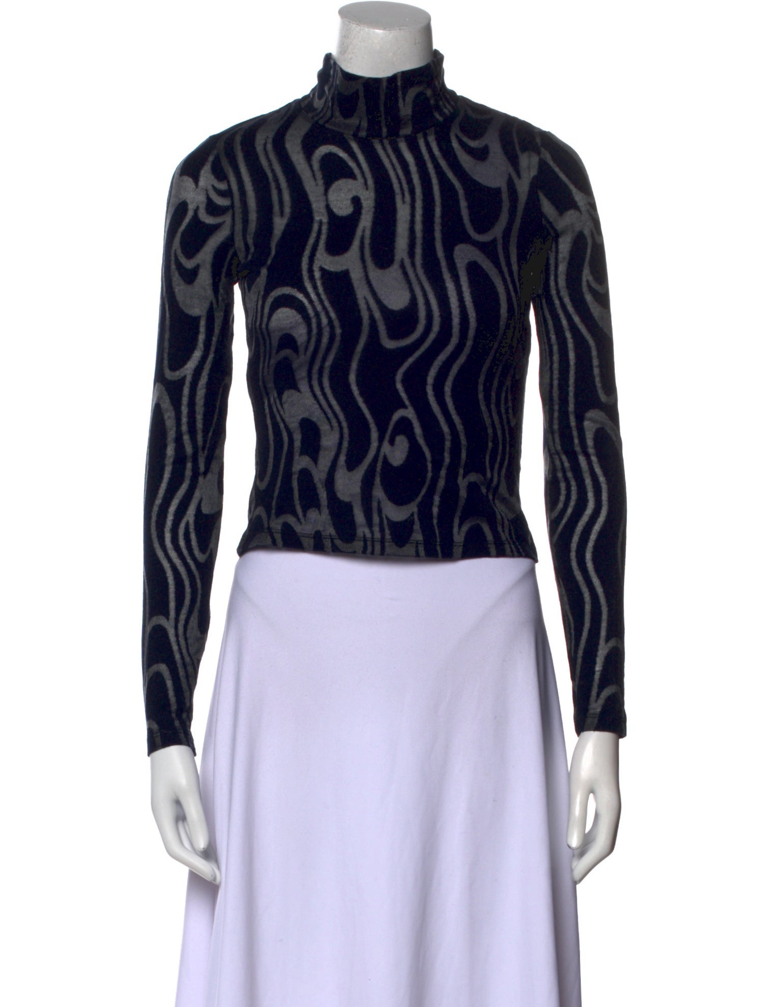 Eckhaus Latta Printed Mock Neck Crop Top