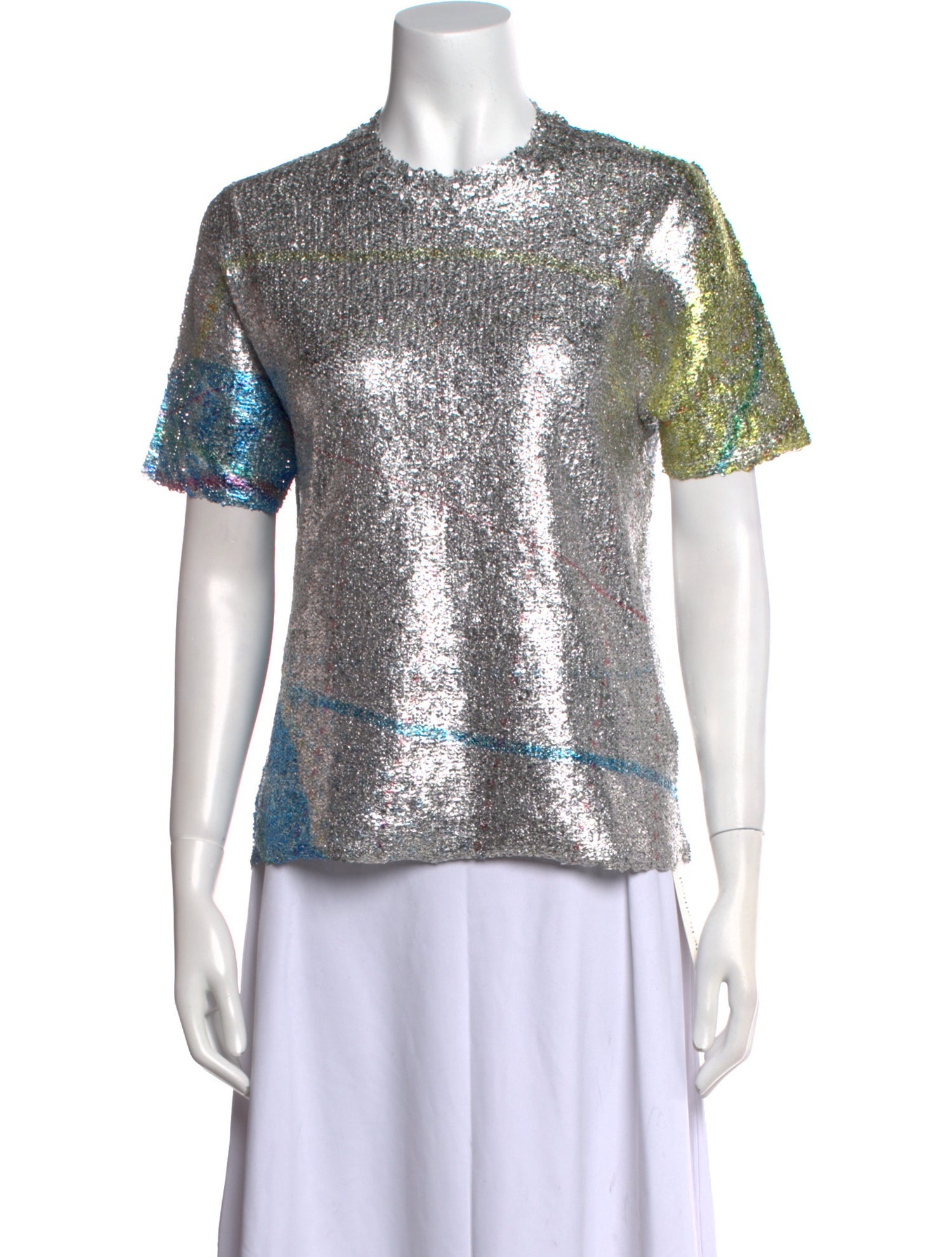 Eckhaus Latta Colorblock Pattern Crew Neck T-Shirt w/ Tags