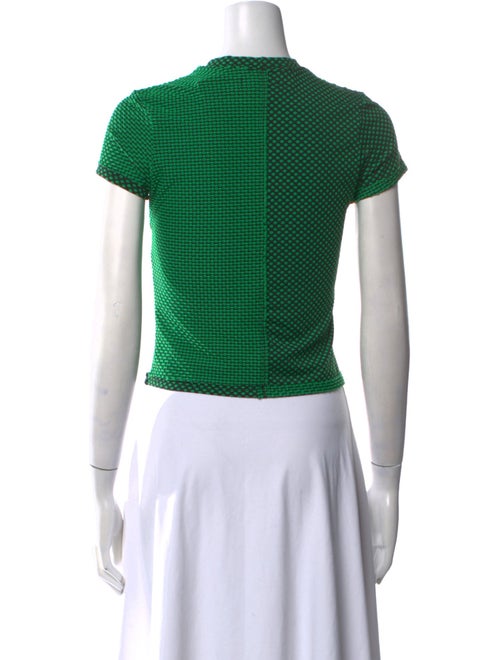 Eckhaus Latta Colorblock Pattern Crew Neck Crop Top