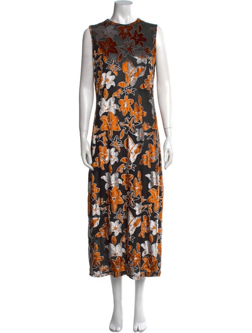 Eckhaus Latta Floral Print Long Dress