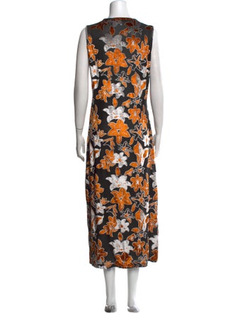 Eckhaus Latta Floral Print Long Dress
