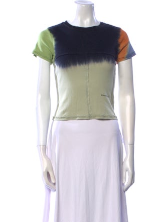 Eckhaus Latta Crew Neck Short Sleeve Crop Top