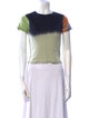 Eckhaus Latta Crew Neck Short Sleeve Crop Top