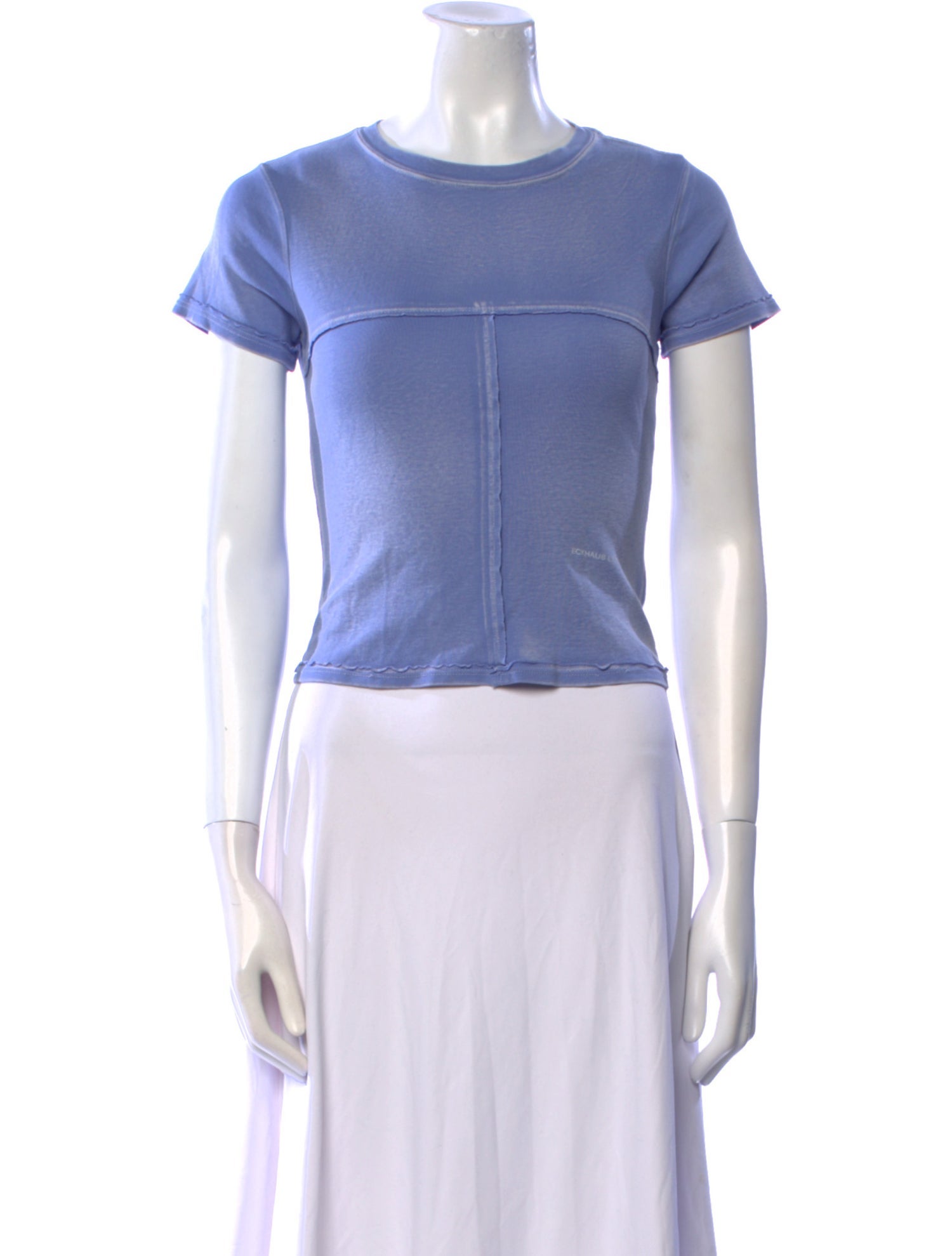 Eckhaus Latta Crew Neck Short Sleeve Crop Top