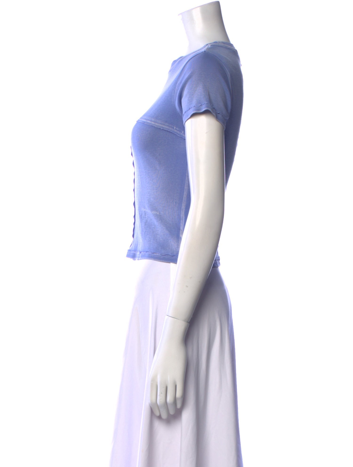 Eckhaus Latta Crew Neck Short Sleeve Crop Top