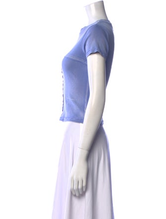 Eckhaus Latta Crew Neck Short Sleeve Crop Top