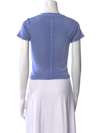 Eckhaus Latta Crew Neck Short Sleeve Crop Top