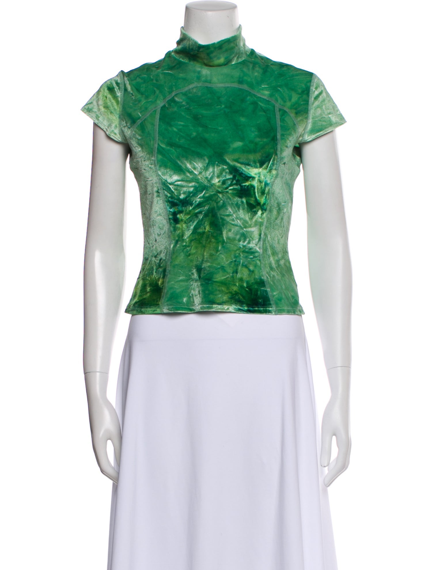 Eckhaus Latta Printed Mock Neck Crop Top