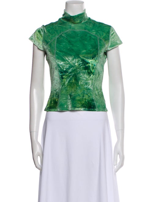 Eckhaus Latta Printed Mock Neck Crop Top