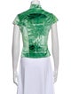 Eckhaus Latta Printed Mock Neck Crop Top