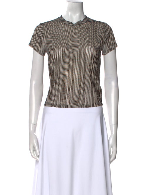 Eckhaus Latta Striped Crew Neck Crop Top