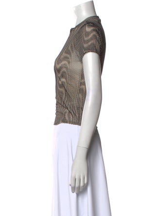 Eckhaus Latta Striped Crew Neck Crop Top