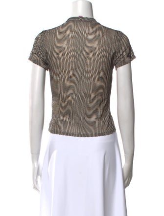 Eckhaus Latta Striped Crew Neck Crop Top