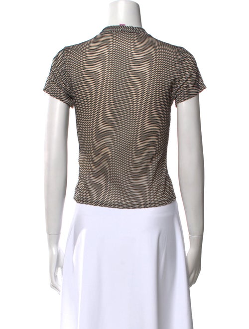 Eckhaus Latta Striped Crew Neck Crop Top