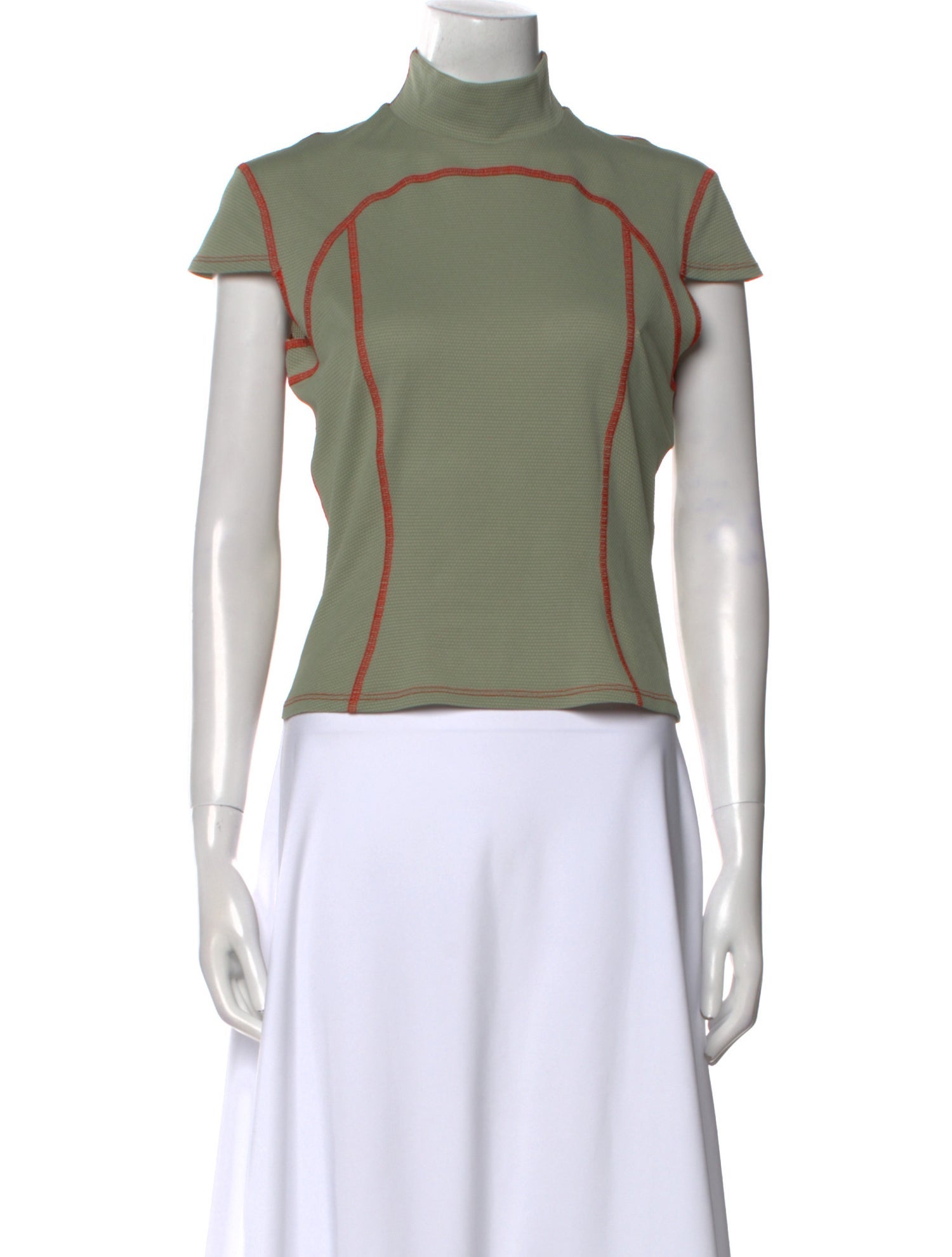 Eckhaus Latta Striped Mock Neck Top