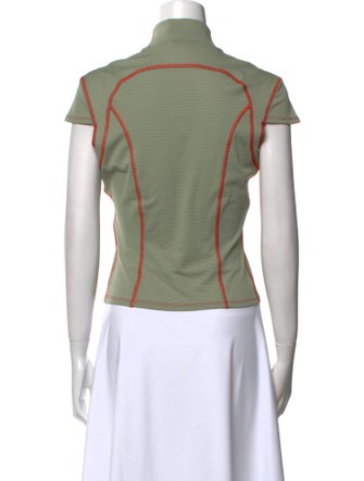 Eckhaus Latta Striped Mock Neck Top