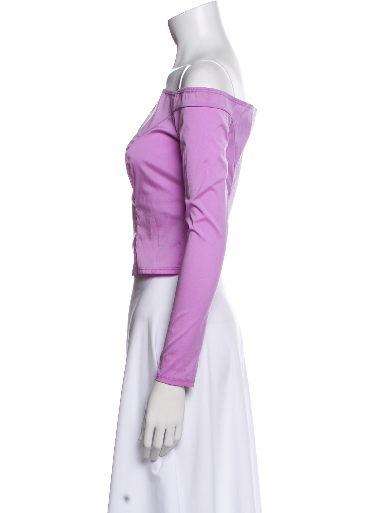 Eckhaus Latta Off-The-Shoulder Long Sleeve Crop Top