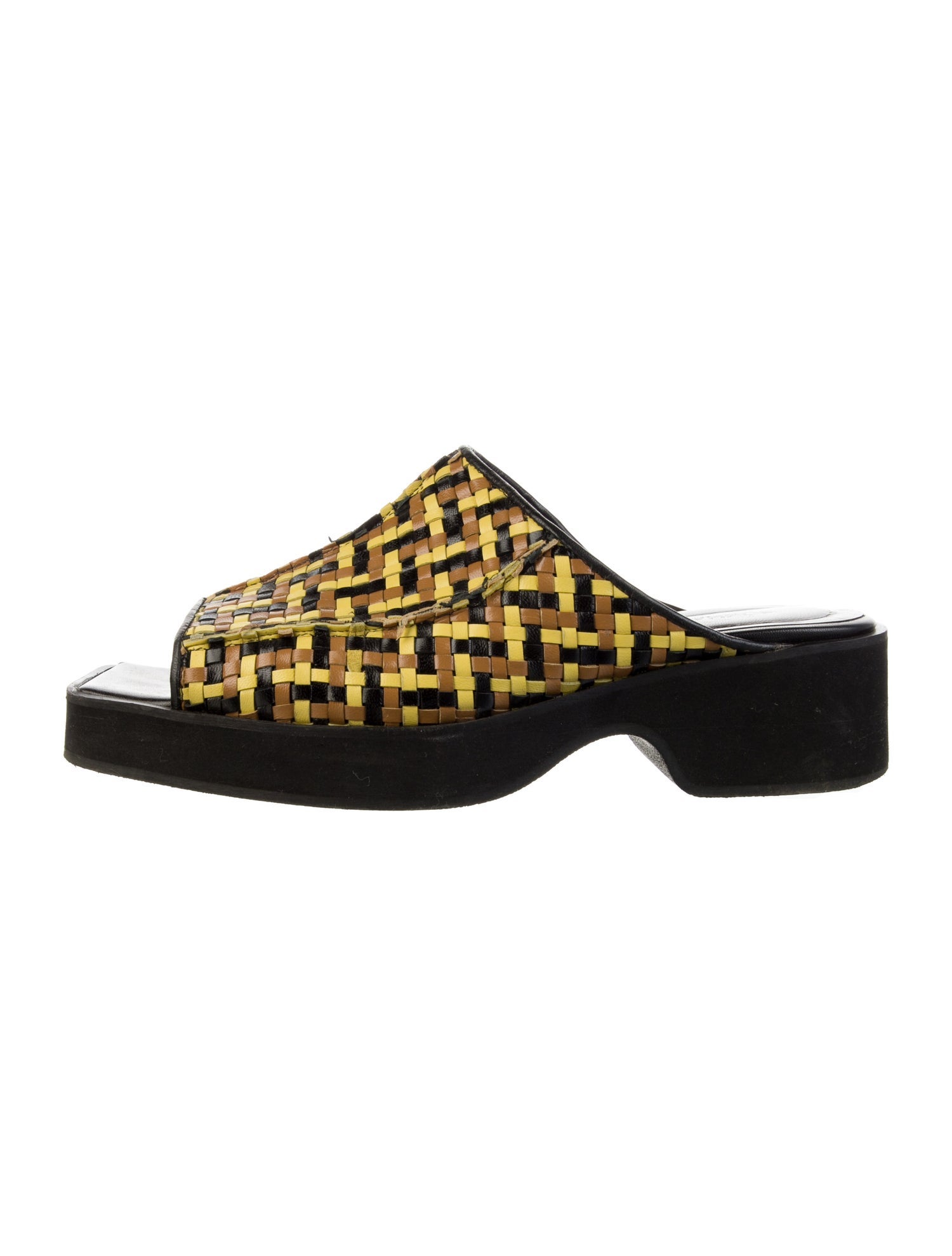 Eckhaus Latta Leather Patterned Slides