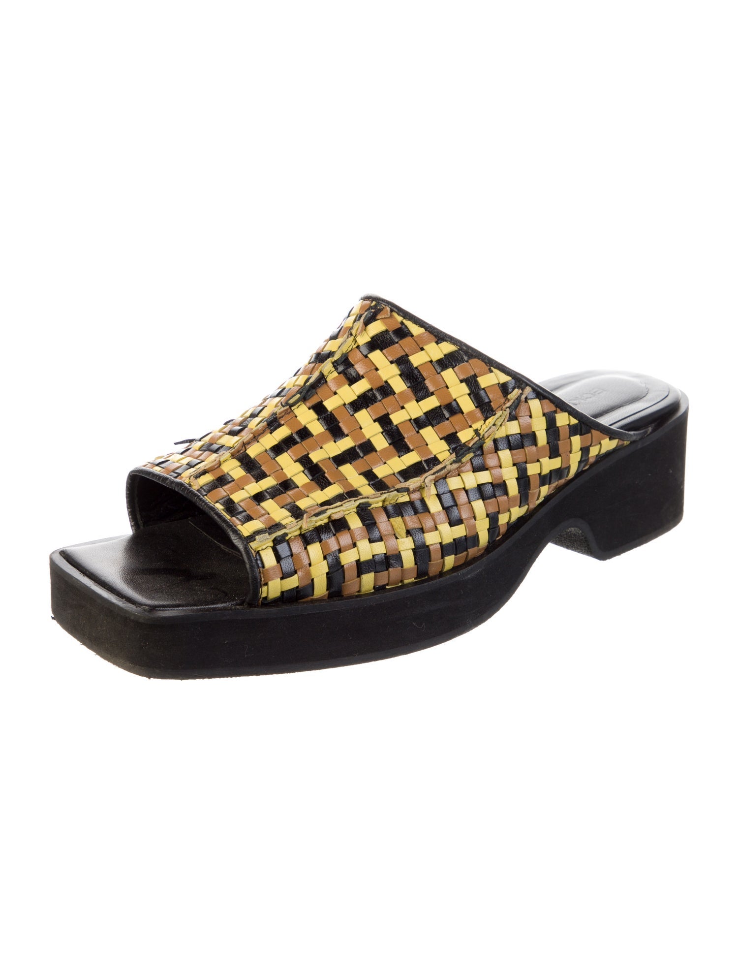 Eckhaus Latta Leather Patterned Slides