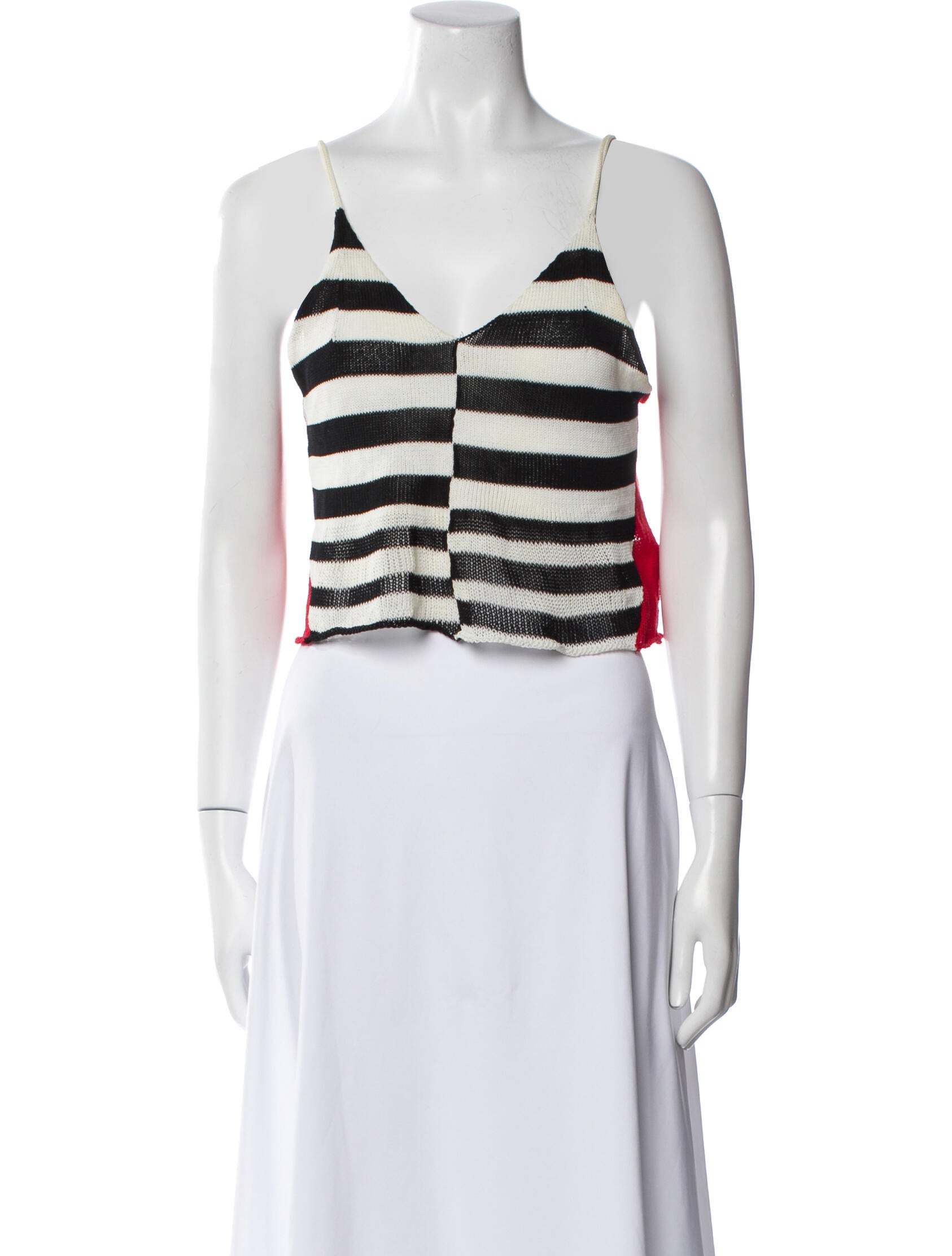 Eckhaus Latta Striped V-Neck Crop Top