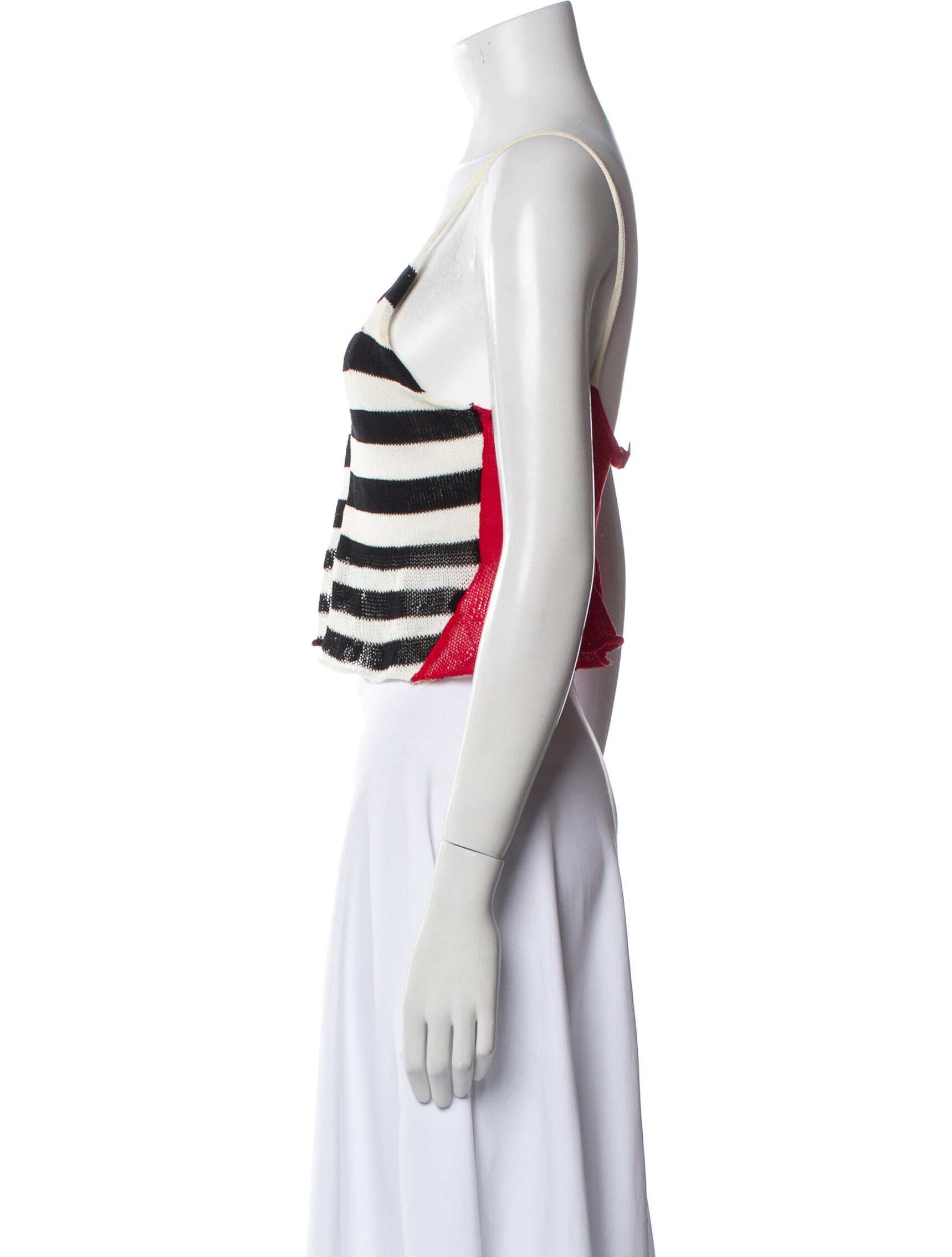 Eckhaus Latta Striped V-Neck Crop Top