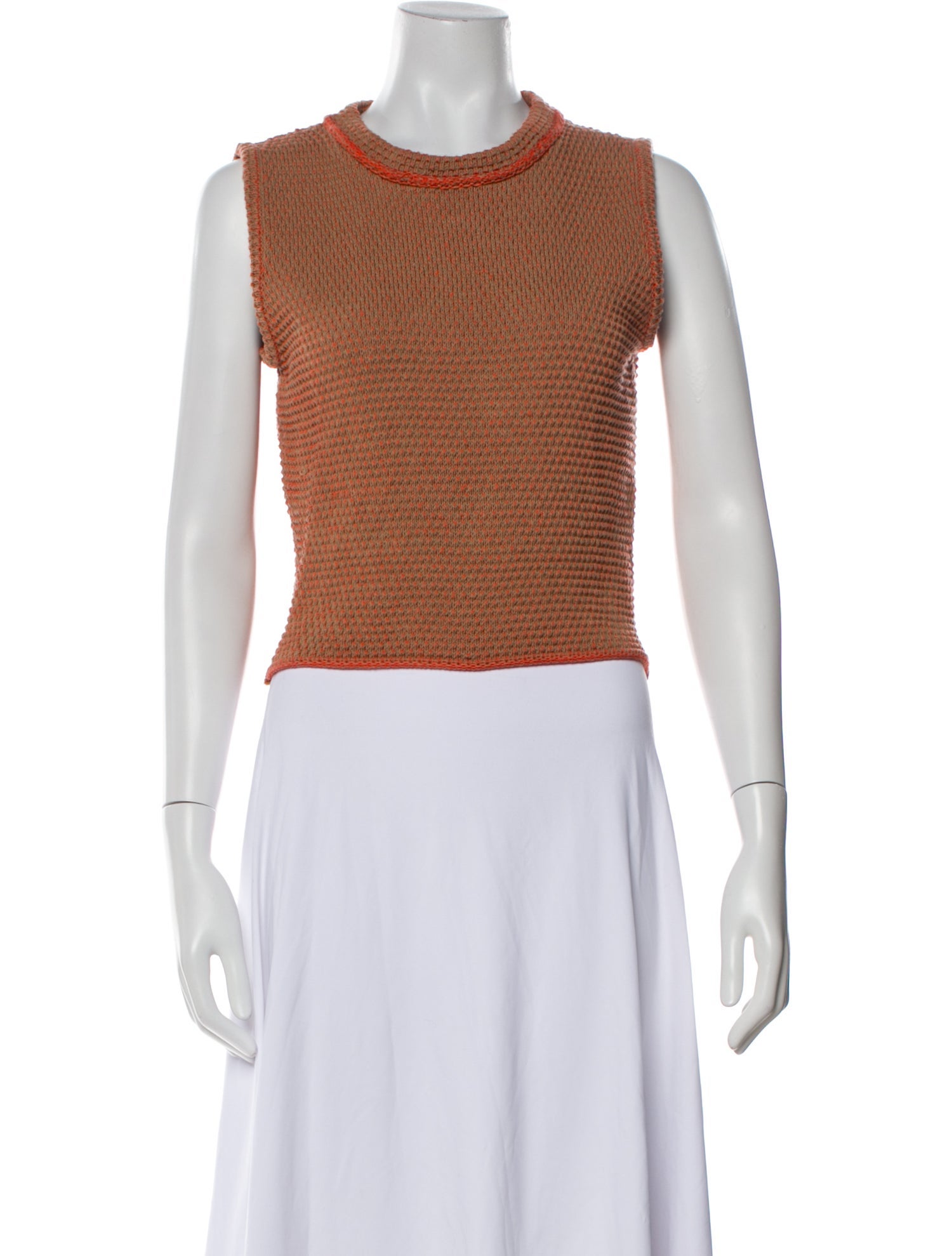 Eckhaus Latta Crew Neck Sleeveless Crop Top