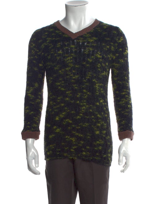 Eckhaus Latta Tweed Pattern V-Neck Pullover