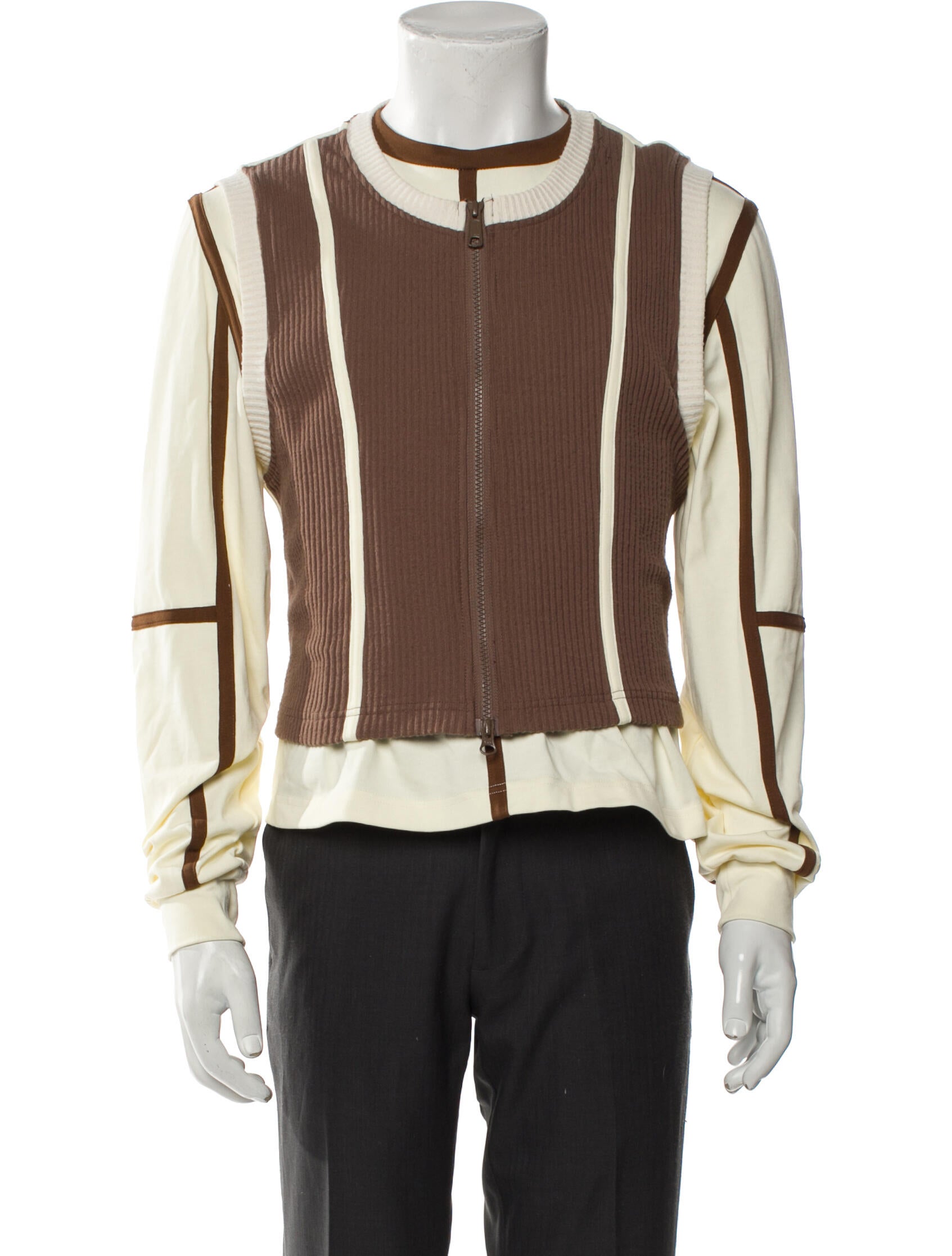 Eckhaus Latta Striped Mock Neck Cardigan w/ Tags