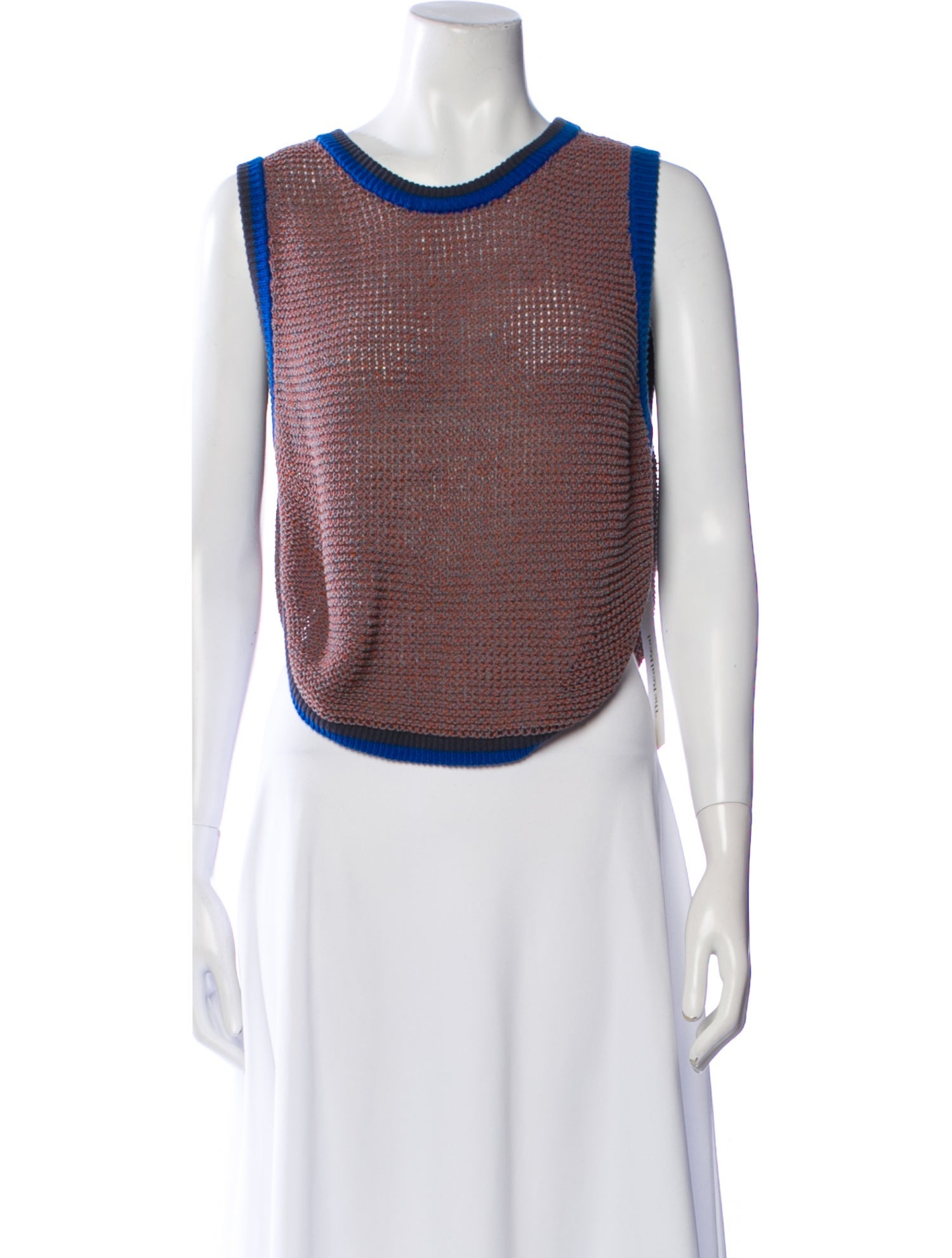 Eckhaus Latta Colorblock Pattern Scoop Neck Sweater