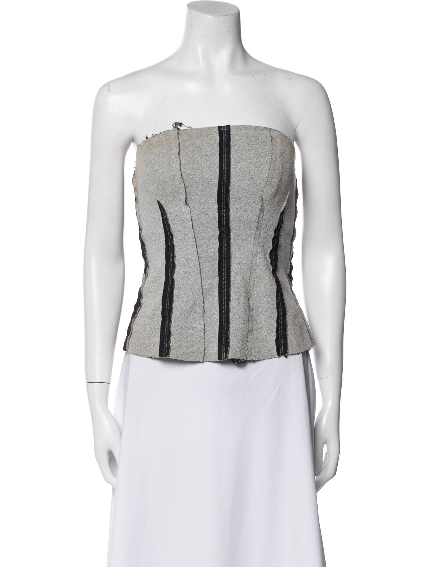 Eckhaus Latta Printed Strapless Crop Top